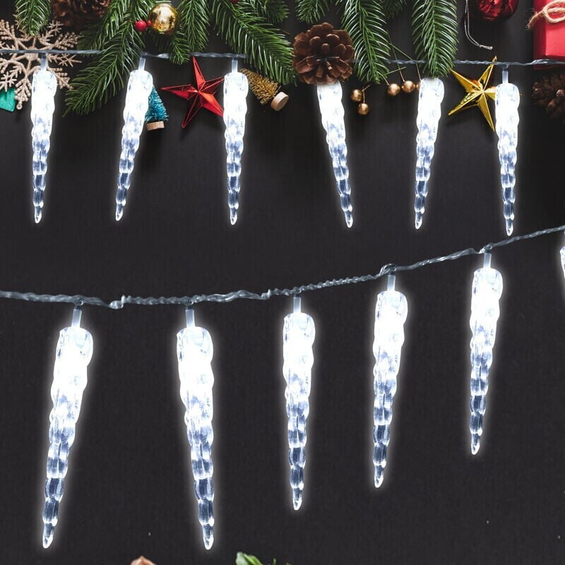 TolleTour Led Eiszapfen Lichterkette Außen Innen Weihnachten Deko Garten Party Weihnachtsdeko