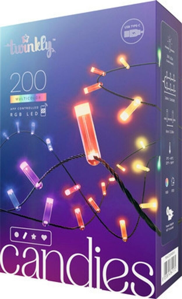 twinkly Candies 200 candles smart cable green 12m