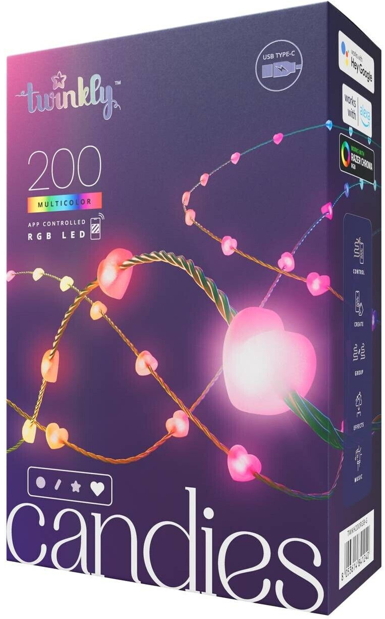 twinkly Candies Hearts Bluetooth WLAN RGB green 12m