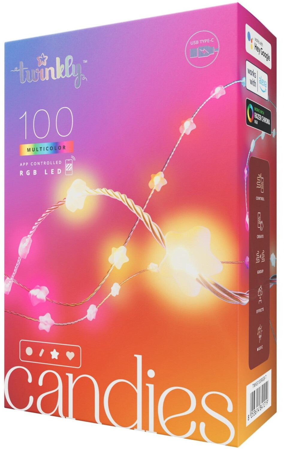 twinkly Candies Stars Bluetooth WLAN RGB clear 6m