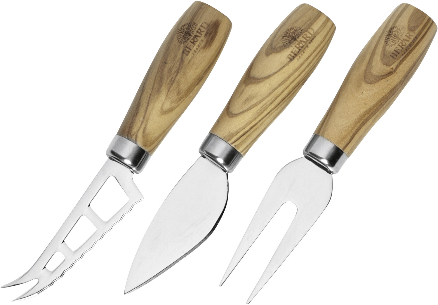 Bérard Cheese knife set 3 pieces with olive wood handle