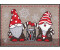 Salonloewe waschbare Fußmatte Wichtel mit Laterne 50x75 cm Schmutzfangmatte innen + außen lustiger Motiv-Fußabstreifer/Teppich beige-rot