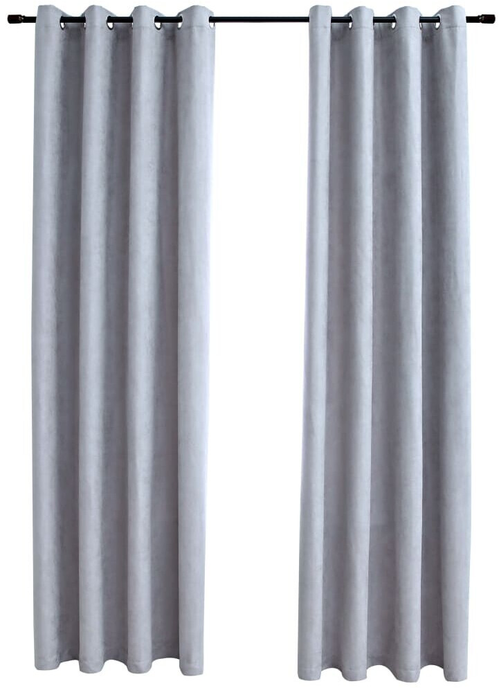 vidaXL Blackout curtains with metal eyelets 2 pieces gray 140x225 cm (134465)
