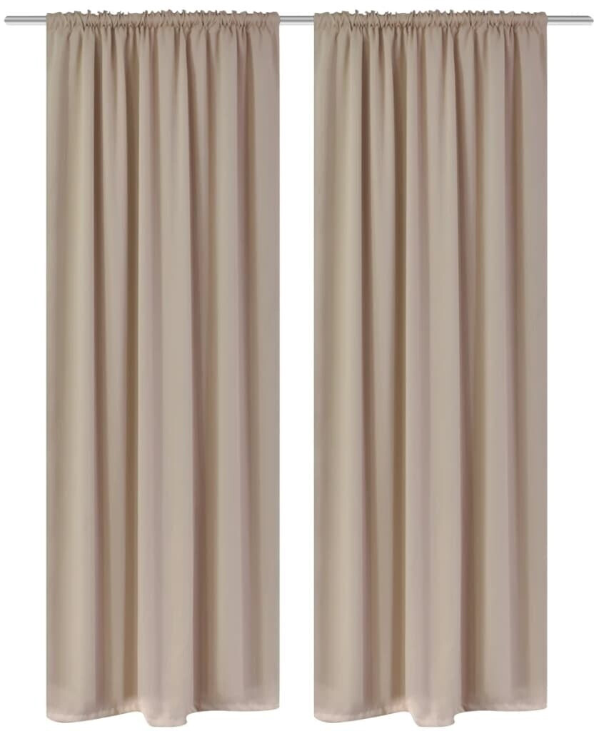 vidaXL Pack of 2 cream blackout curtains with slot head 135 x 245 cm (130374)