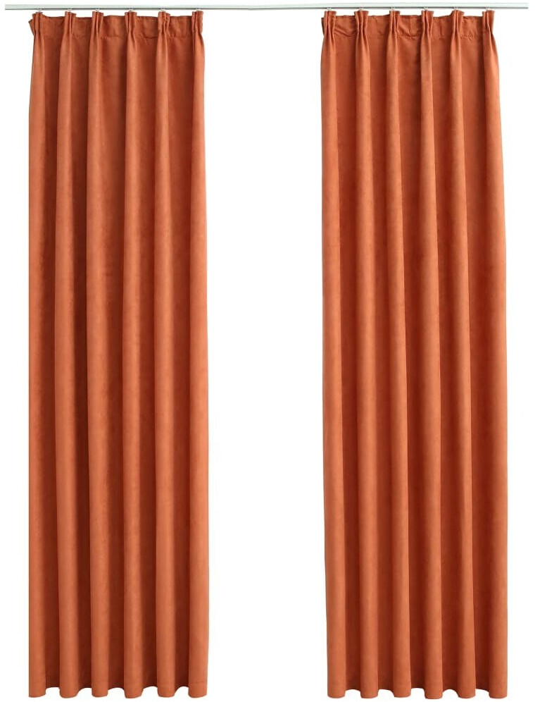 vidaXL Blackout curtains with hooks 2 pieces rust brown 140x225 cm (134474)
