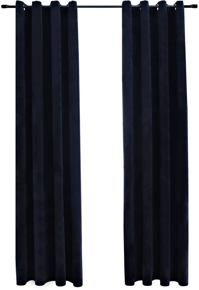 vidaXL Blackout curtains with eyelets 2 pieces velvet black 140x245 cm (134490)