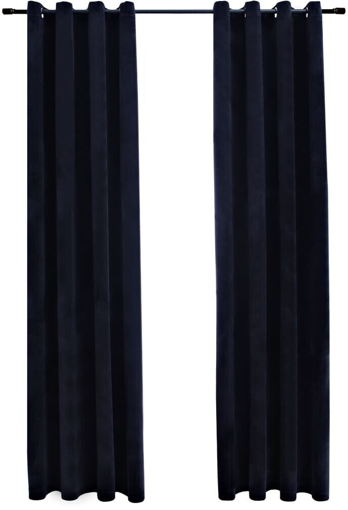 vidaXL Blackout curtains with eyelets 2 pieces velvet black 140x175 cm (134488)