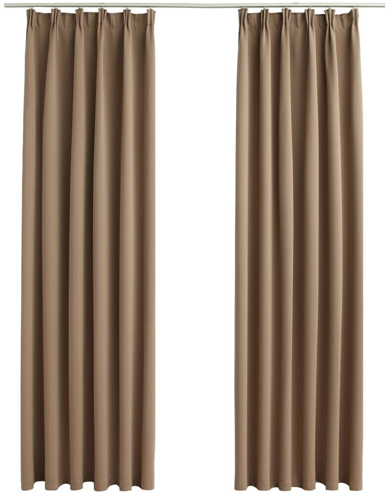 vidaXL Blackout curtains with hooks 2 pieces taupe 140x225cm (134439)