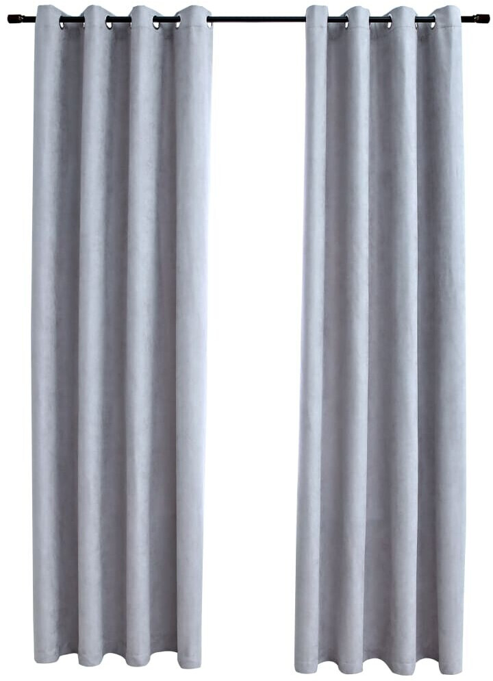 vidaXL Blackout curtains with metal eyelets 2 pieces gray 140x175 cm (134464)