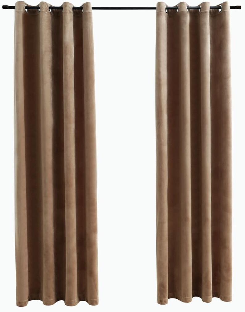 vidaXL Blackout curtains with eyelets 2 pieces velvet beige 140x175 cm (134504)