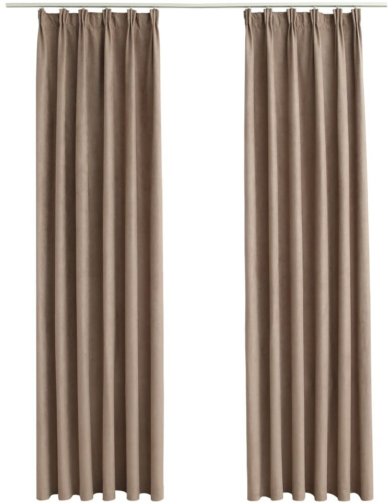 vidaXL Blackout curtains with hooks 2 pieces taupe 140x175 cm (134479)