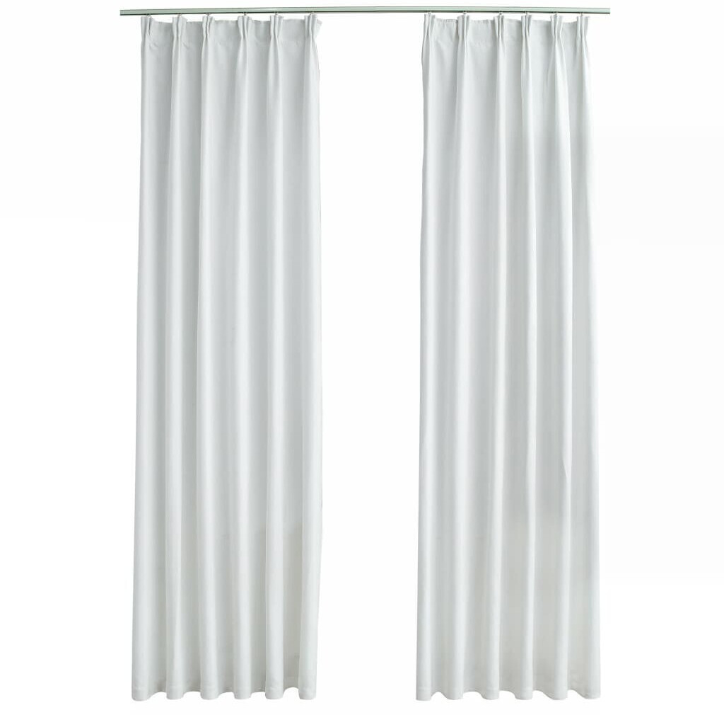 vidaXL Blackout curtains with hooks 2 pieces gray white 140x245 cm (134487)