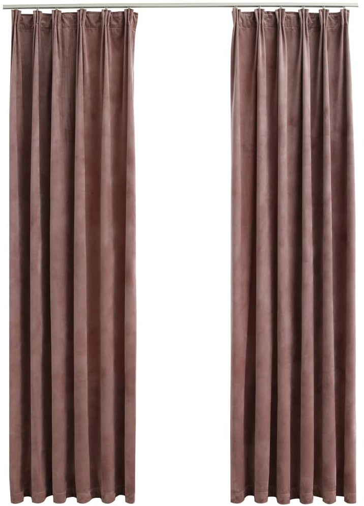 vidaXL Blackout curtain hooks 2 pieces velvet antique pink 140x245cm (134526)