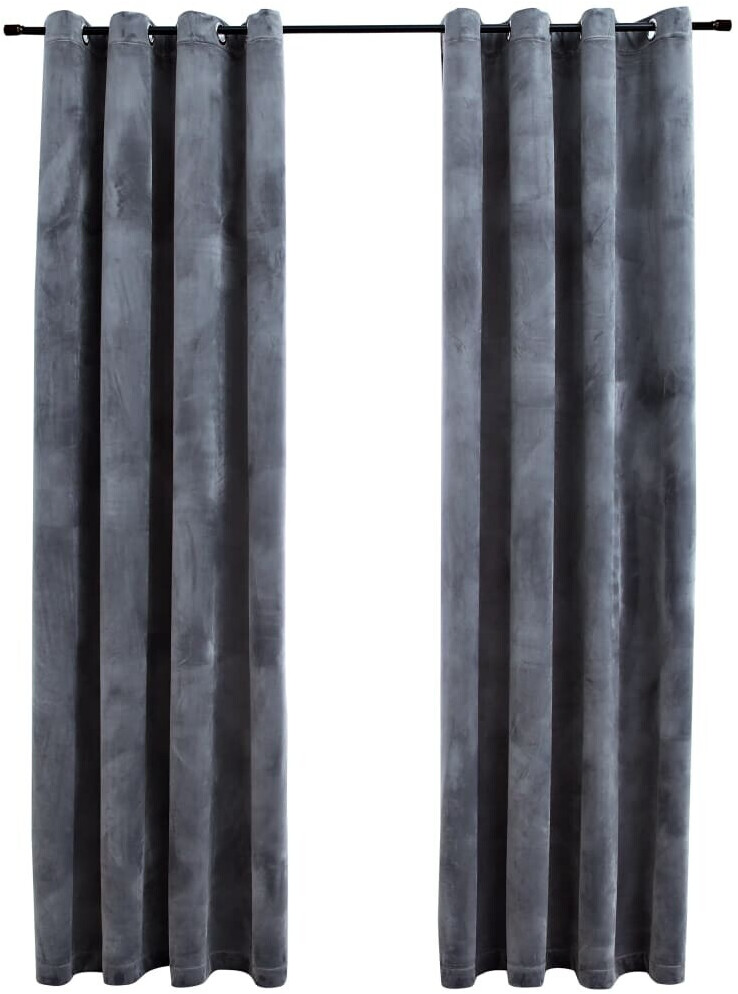 vidaXL Blackout curtains with eyelets 2 pieces velvet anthracite 140x245 cm (134498)