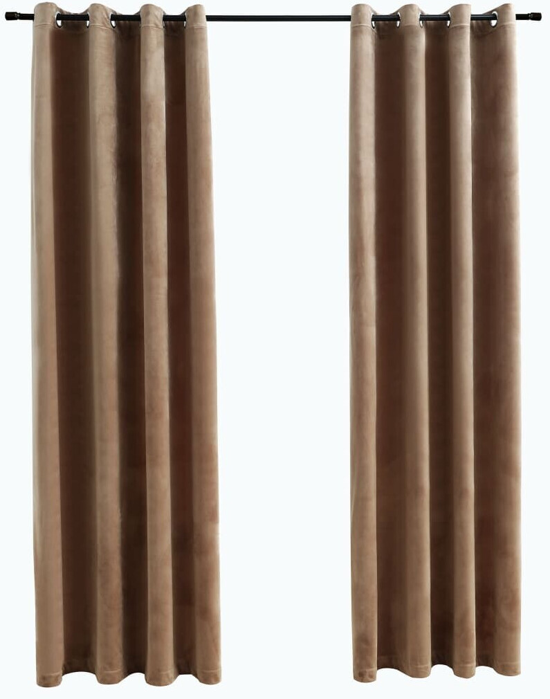 vidaXL Blackout curtains with eyelets 2 pieces velvet beige 140x245 cm (134506)