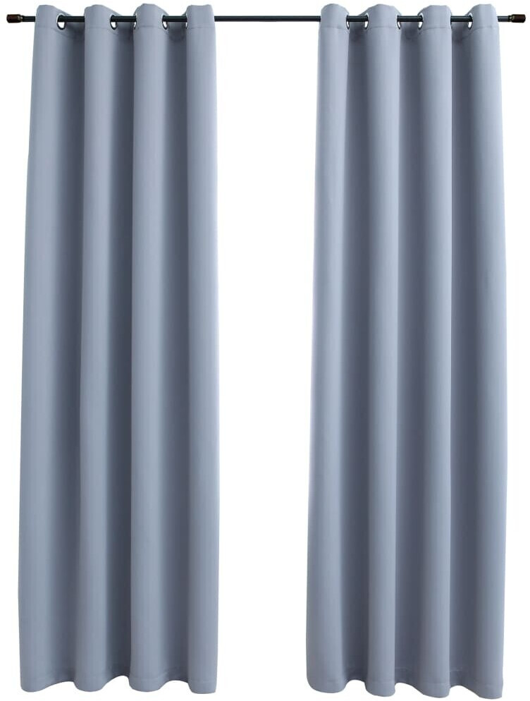 vidaXL Blackout curtains with metal eyelets 2 pieces gray 140x245cm (134428)