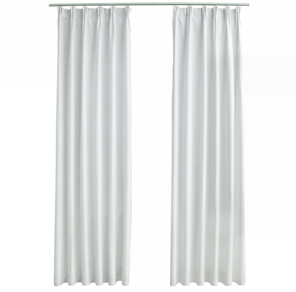 vidaXL Blackout curtains with hooks 2 pieces gray white 140x225 cm (134486)