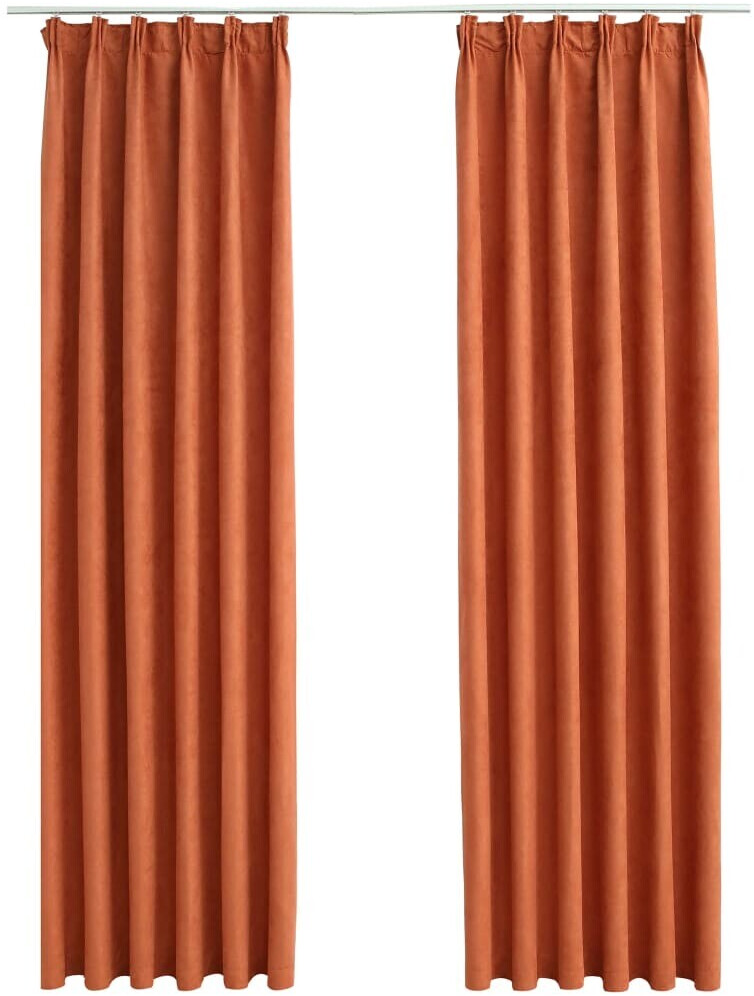 vidaXL Blackout curtains with hooks 2 pieces rust brown 140x175 cm (134473)