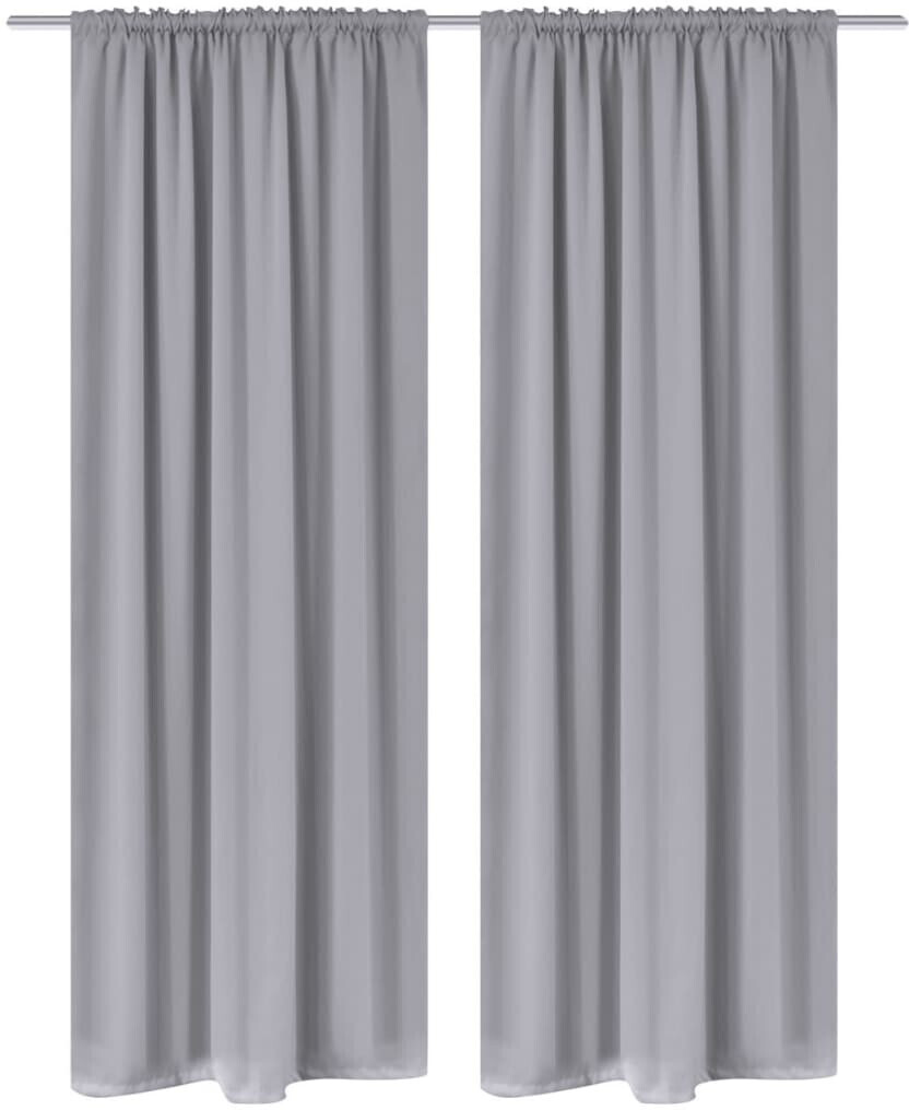 vidaXL Pack of 2 gray blackout curtains with slot head 135 x 245 cm (130376)