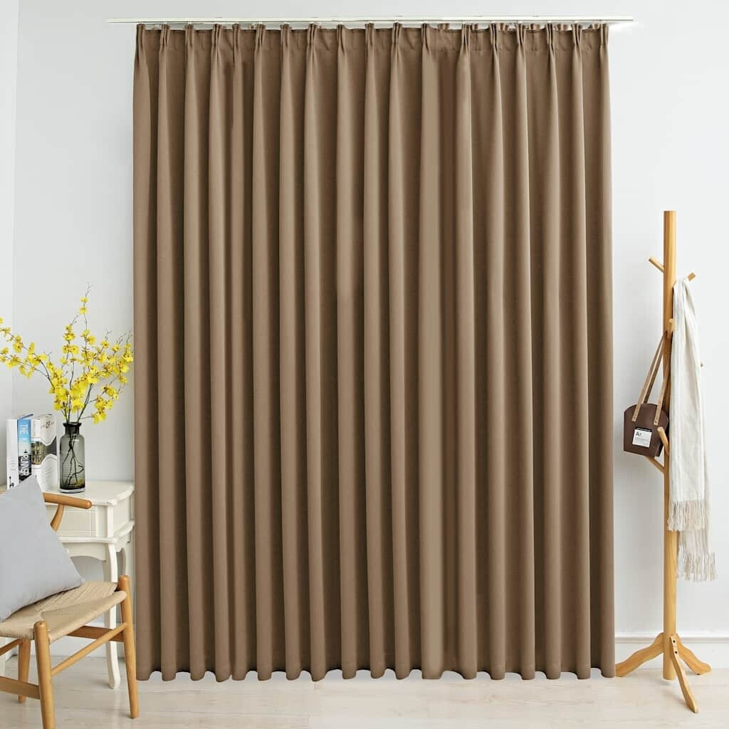vidaXL Blackout curtain with hooks taupe 290 x 245 cm (134441)