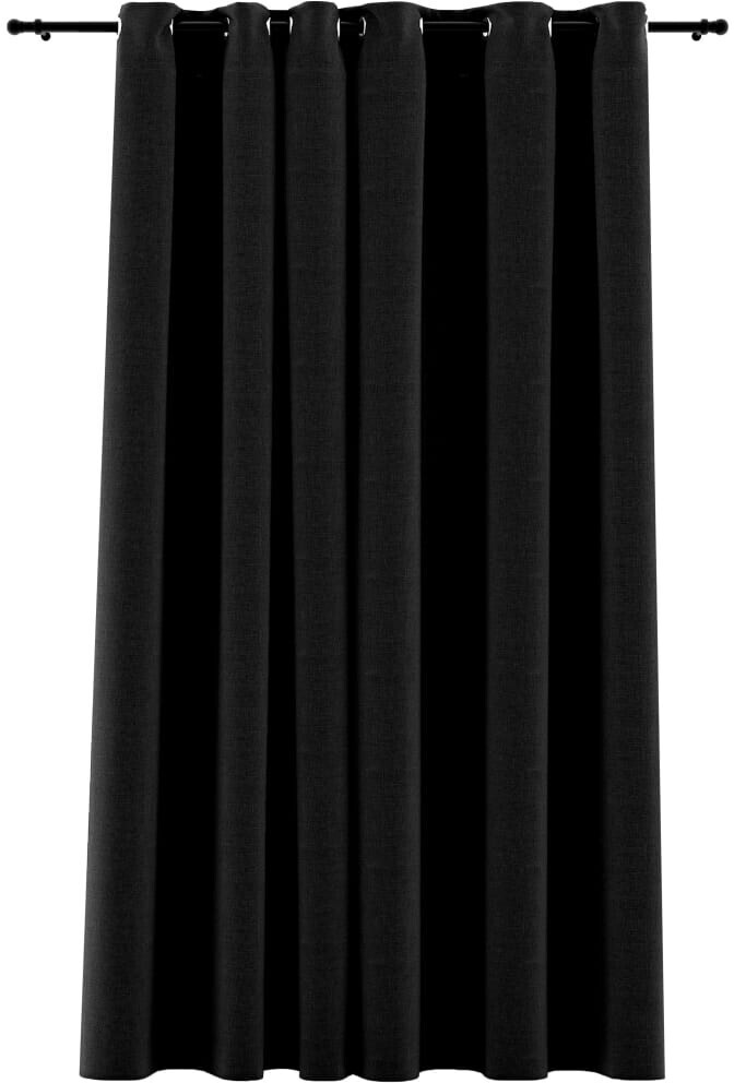 vidaXL Blackout curtain with eyelets linen look anthracite 290x245 cm (321163)