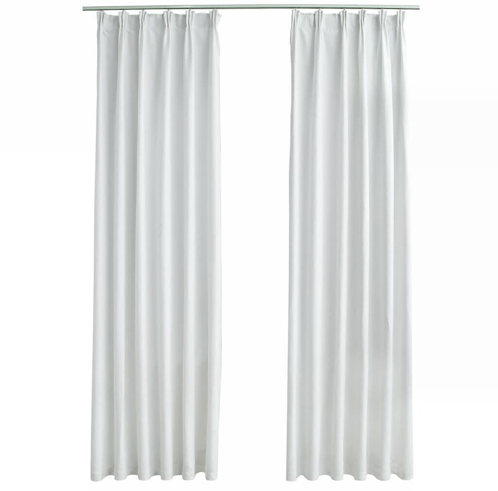 vidaXL Blackout curtains with hooks 2 pieces gray white 140x175 cm (134485)