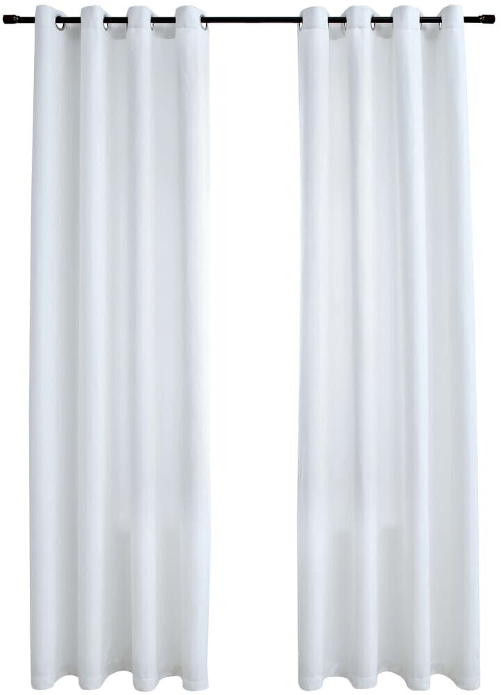 vidaXL Blackout curtains with metal eyelets 2 pieces gray white 140x245 cm (134484)