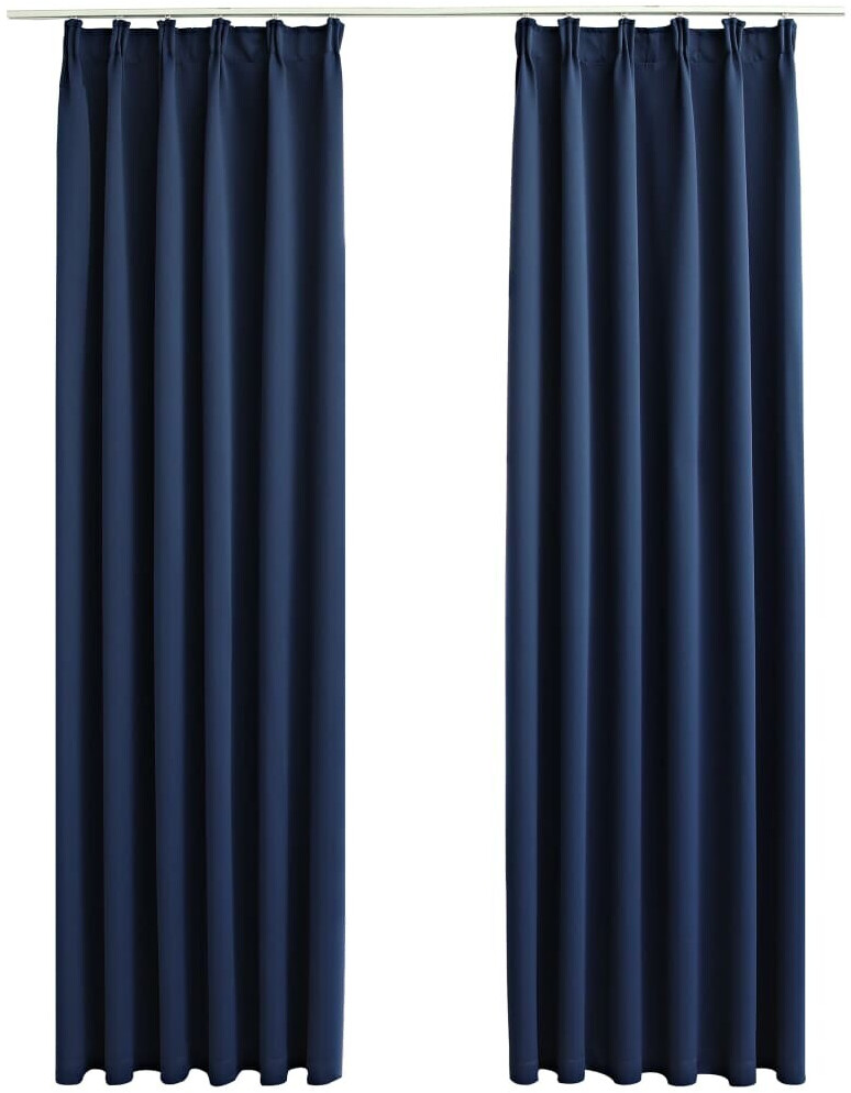 vidaXL Blackout curtains with hooks 2 pieces blue 140x175cm (134454)