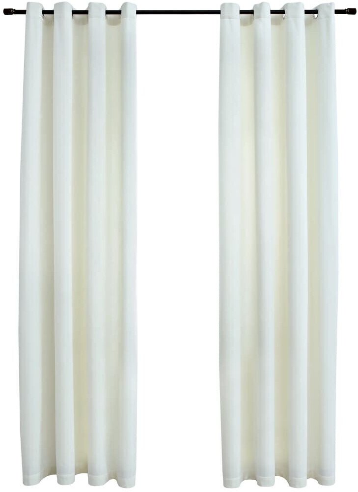 vidaXL Blackout curtains with eyelets 2 pieces velvet cream 140x225 cm (134513)