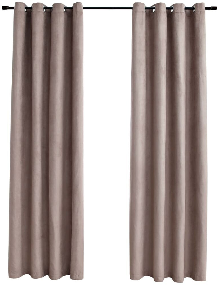 vidaXL Blackout curtains with metal eyelets 2 pieces taupe 140x245 cm (134478)
