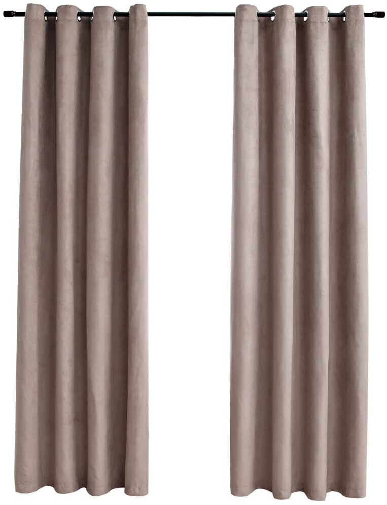 vidaXL Blackout curtains with metal eyelets 2 pieces taupe 140x225 cm (134477)