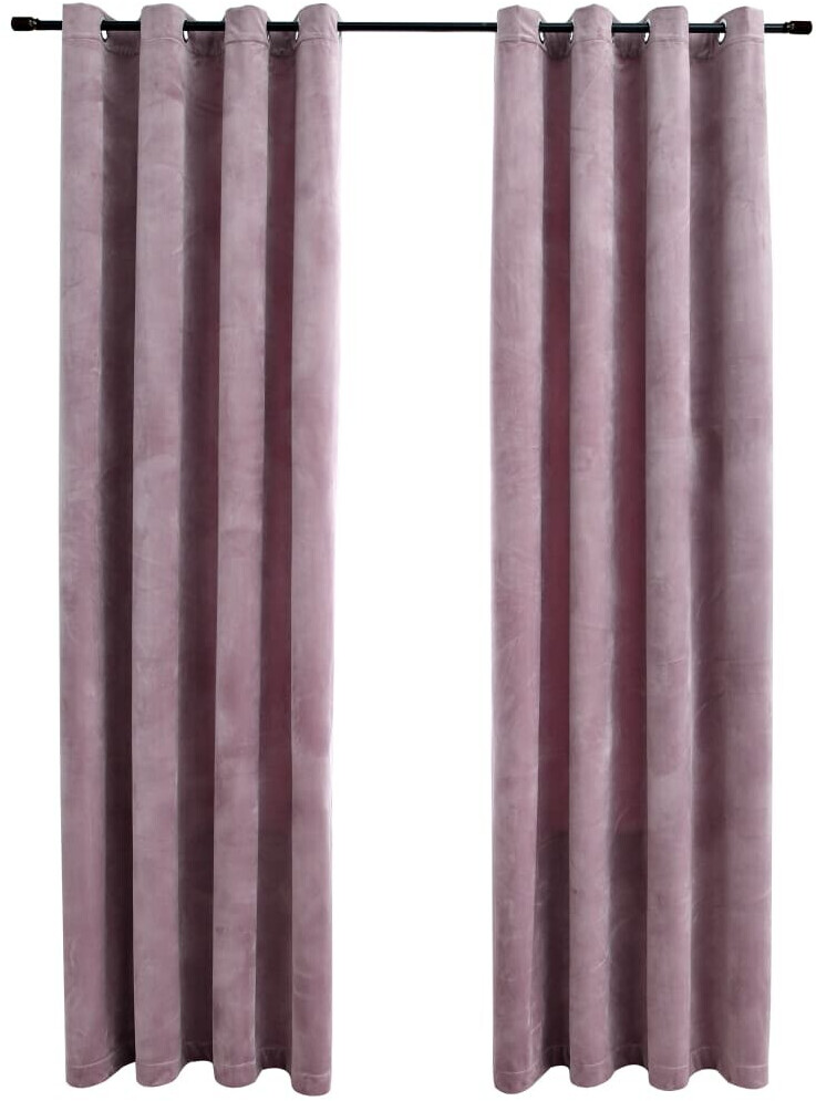 vidaXL Blackout curtains with eyelets 2 pieces velvet antique pink 140x175cm (134520)
