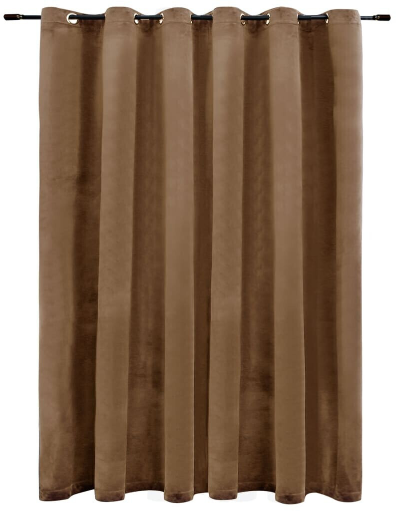 vidaXL Blackout curtain with metal eyelets velvet beige 290 x 245 cm (134507)