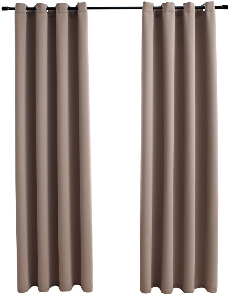 vidaXL Blackout curtains with metal eyelets 2 pieces taupe 140x245cm (134436)