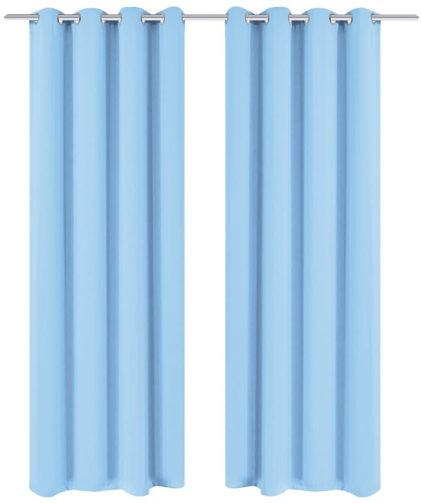 vidaXL Blackout curtains 2 pieces with metal eyelets 135 x 245 cm turquoise (132208)