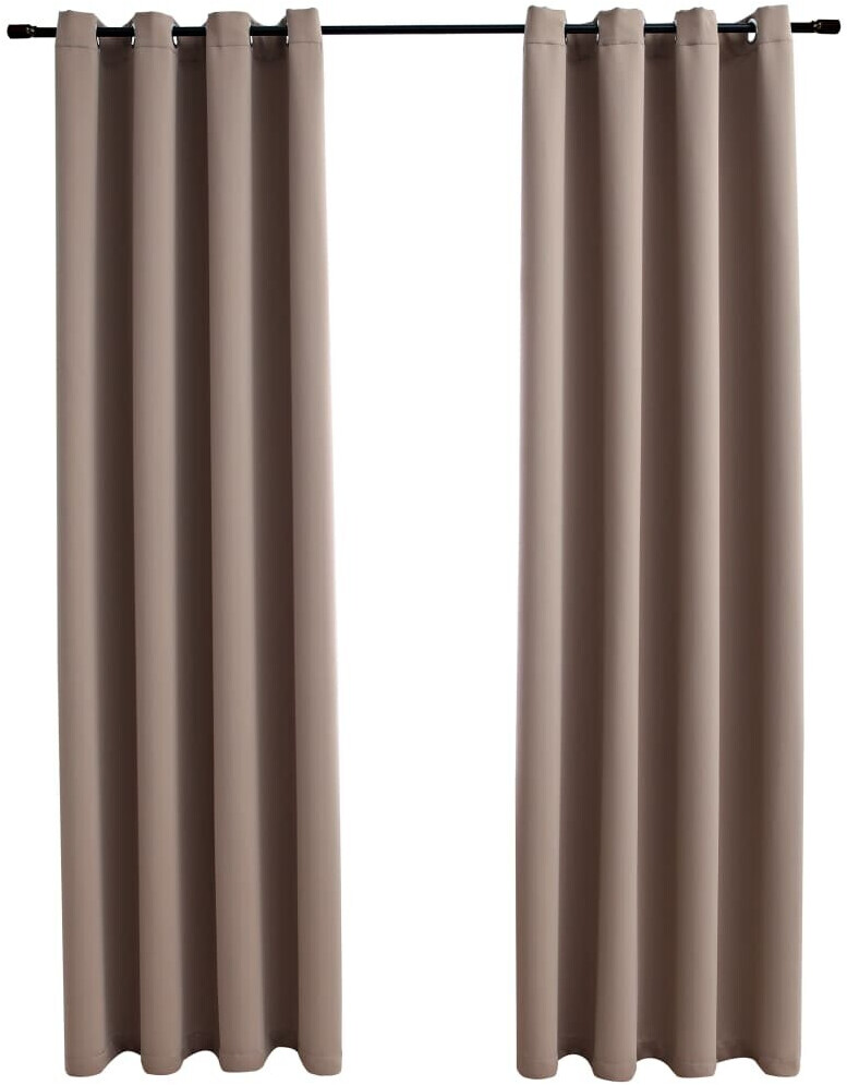 vidaXL Blackout curtains with metal eyelets 2 pieces taupe 140x175 cm (134434)