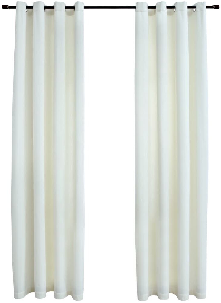 vidaXL Blackout curtains with eyelets 2 pieces velvet cream 140x245 cm (134514)