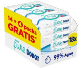 Dodot Pañales Bebé Sensitive Talla 4 (9-14 kg), 192 Pañales + Toallitas  Aqua Pure, 99% Agua, 18 Paquetes (18x48), Máxima Protección de la Piel de