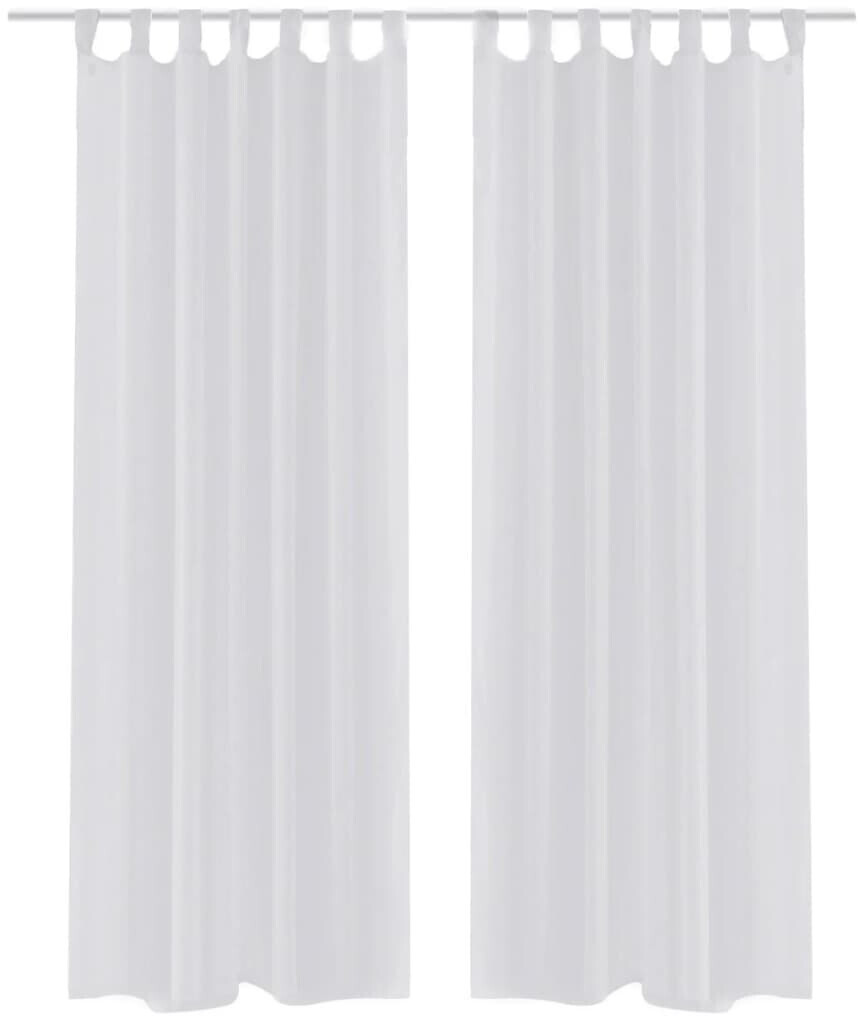vidaXL 2 x transparent curtains ready-made curtain 140 x 175 cm white (130197)