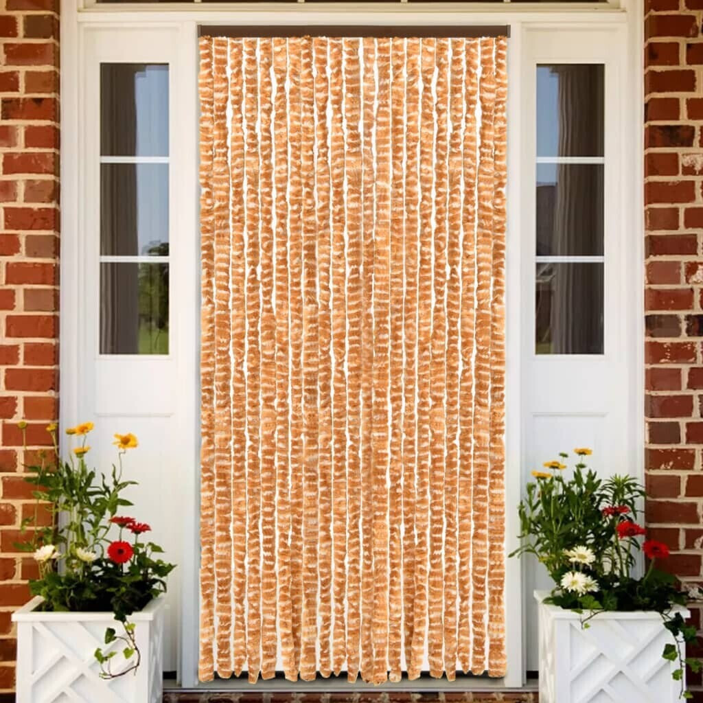 vidaXL Insect protection curtain ocher and white 90x220 cm chenille (325458)