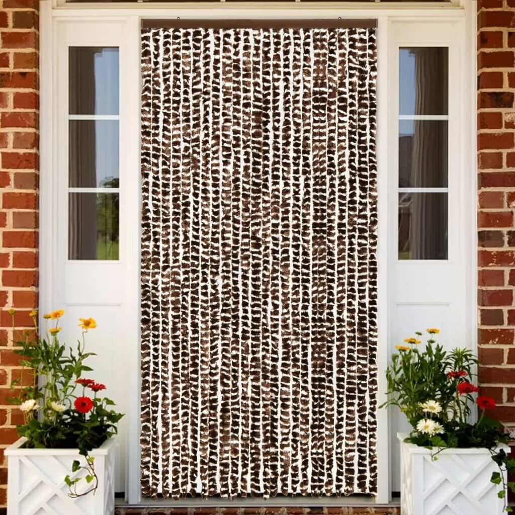 vidaXL Insect protection curtain brown and white 100x220 cm chenille (325453)
