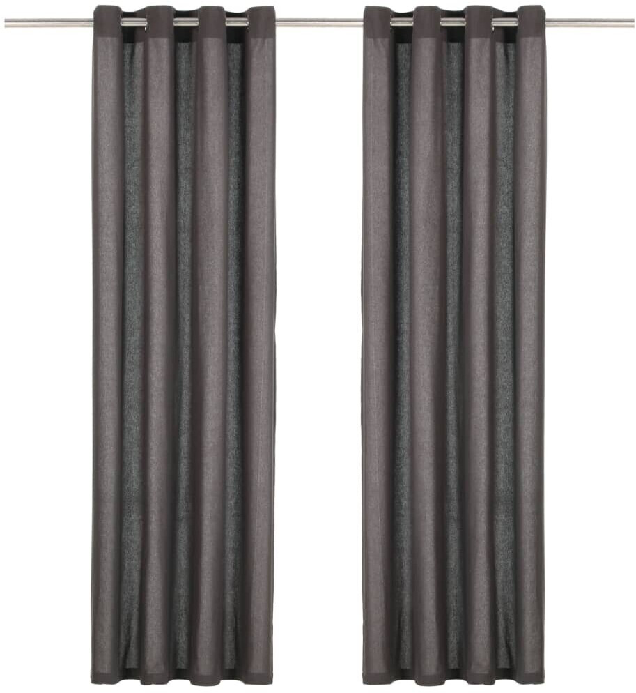 vidaXL Curtains with metal eyelets 2 pieces cotton 140 x 245 cm anthracite (134325)