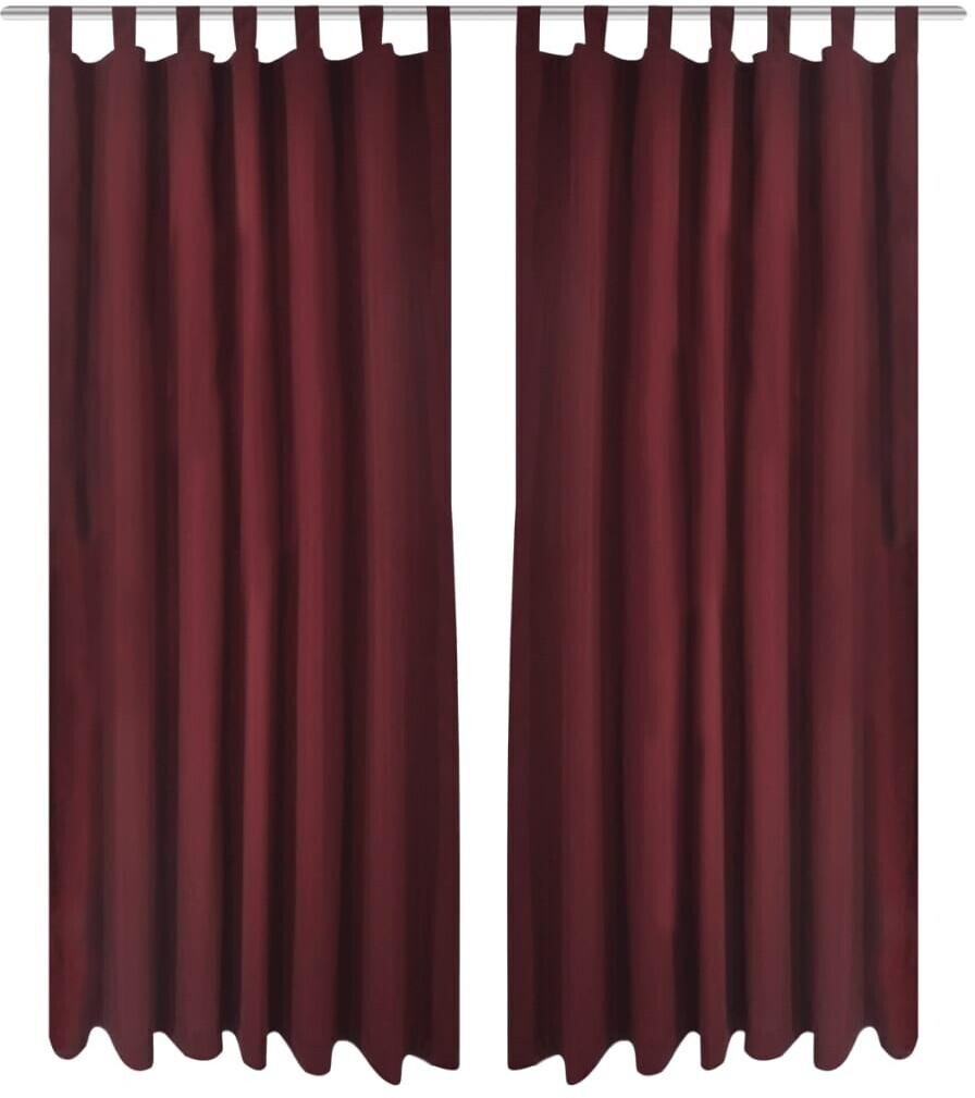 vidaXL Satin curtains, 2-piece, 140 x 175 cm, dark red (130362)