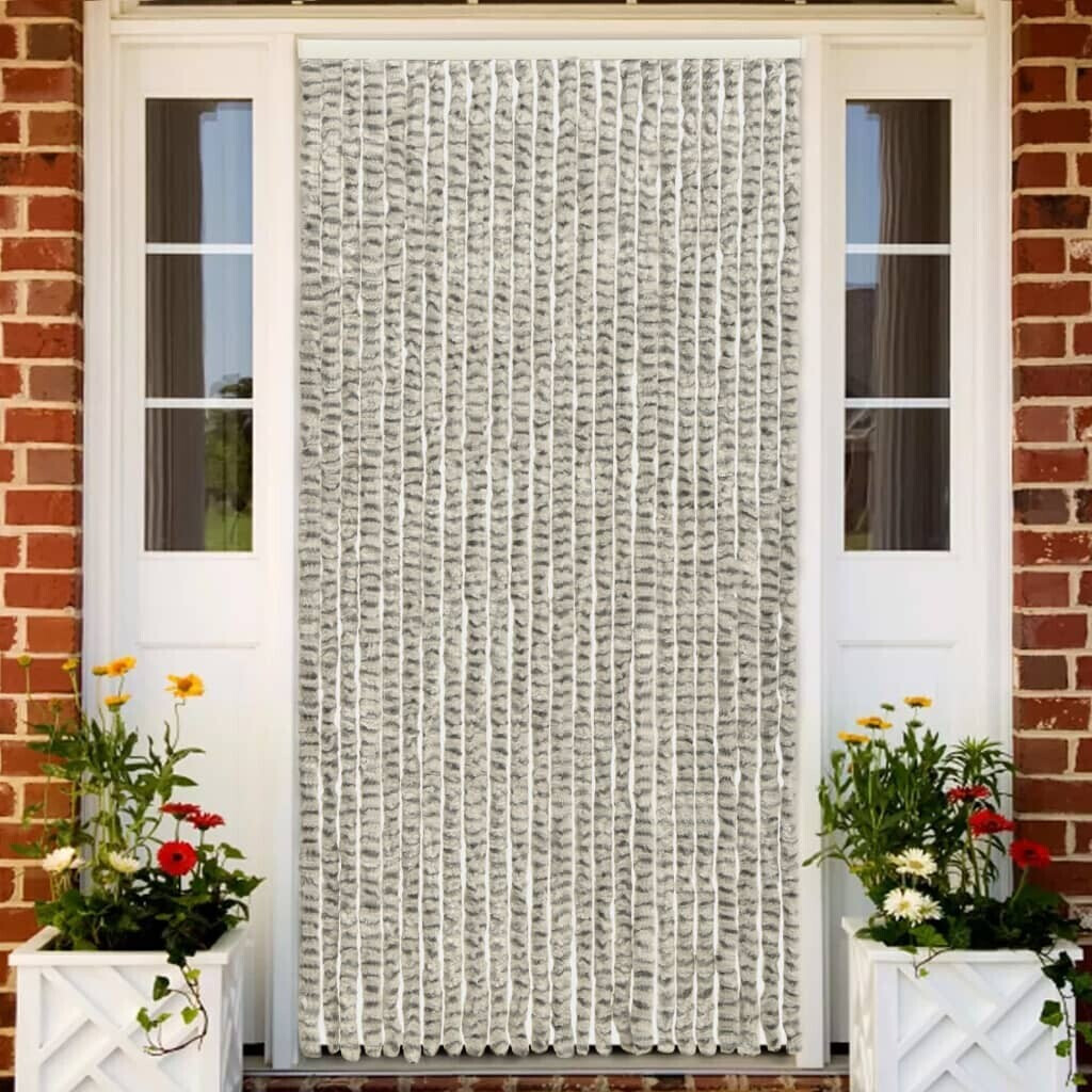 vidaXL Insect protection curtain light and dark gray 100x220 cm chenille (325456)