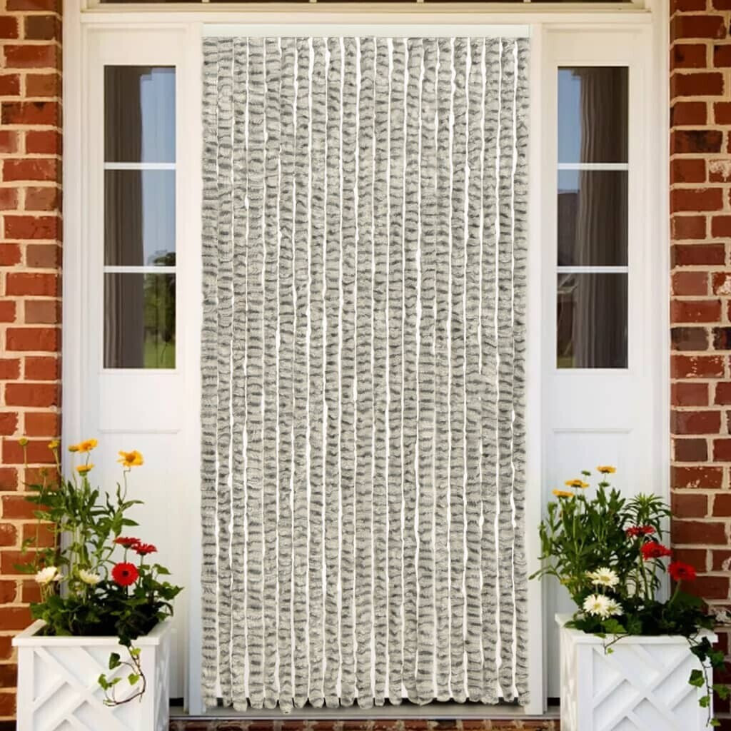 vidaXL Insect protection curtain light and dark gray 90x220 cm chenille (325455)