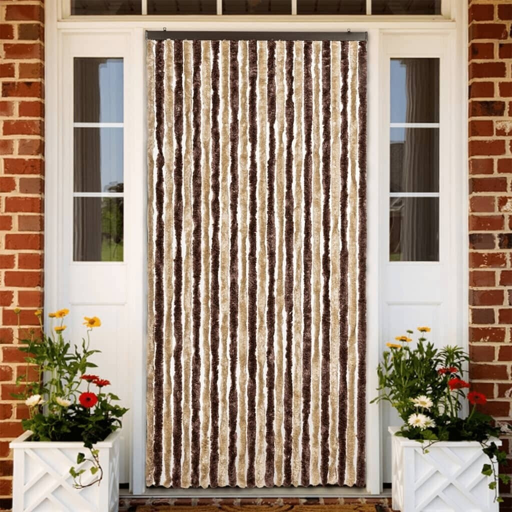 vidaXL Insect protection curtain beige and light brown 100x220 cm chenille (240572)