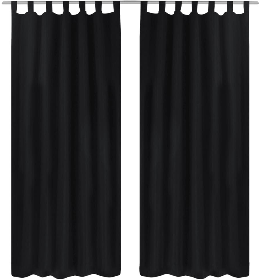 vidaXL Curtains made of satin 2-parts 140 x 245 cm black (130355)