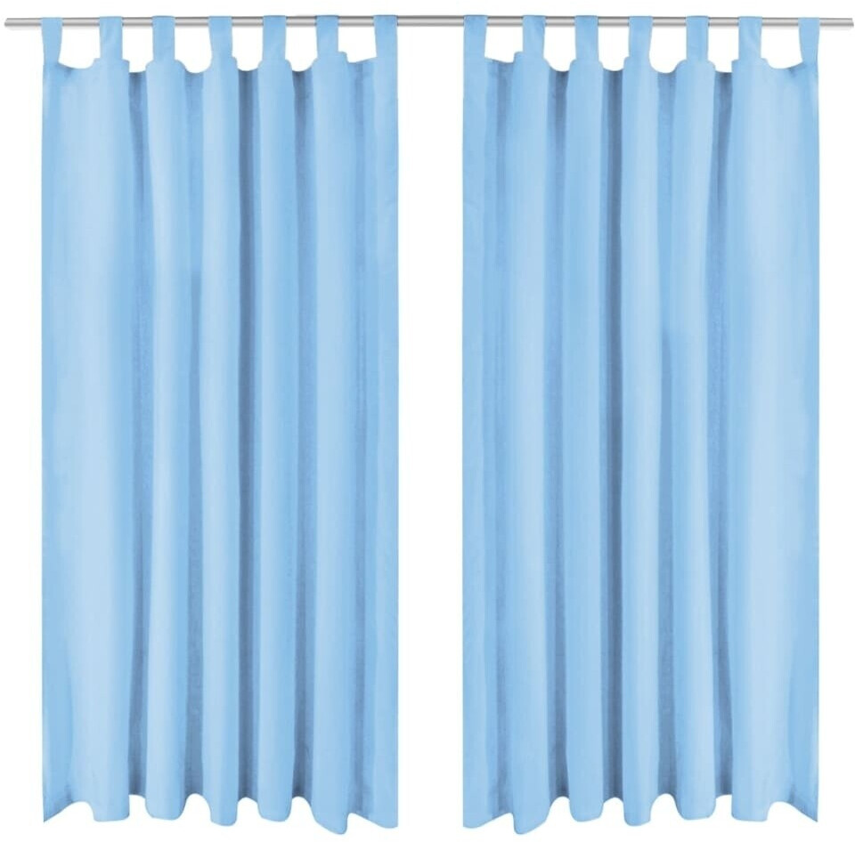 vidaXL Curtains micro satin 2 pieces with loops 140 x 225 cm turquoise (132220)