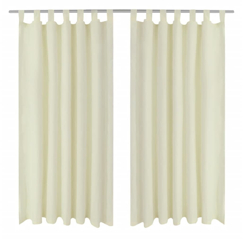 vidaXL Curtains made of satin 2-parts 140 x 245 cm cream (130358)