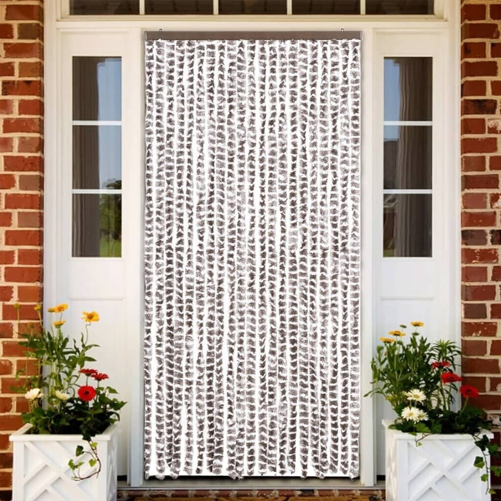 vidaXL Insect protection curtain taupe and white 90x220 cm chenille (325461)